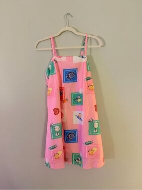 Pink Tropical Print Sundress